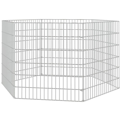 Dierenverblijf 6 panelen 54x60 cm gegalvaniseerd ijzer