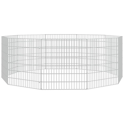 Dierenverblijf 10 panelen 54x60 cm gegalvaniseerd ijzer