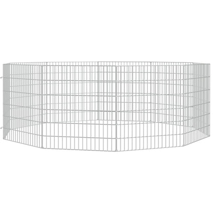 Dierenverblijf 10 panelen 54x60 cm gegalvaniseerd ijzer