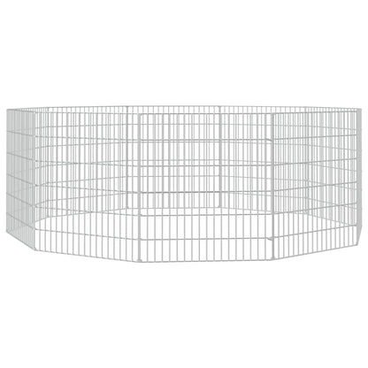 Dierenverblijf 10 panelen 54x60 cm gegalvaniseerd ijzer