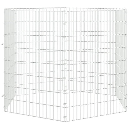 Dierenverblijf 6 panelen 54x80 cm gegalvaniseerd ijzer