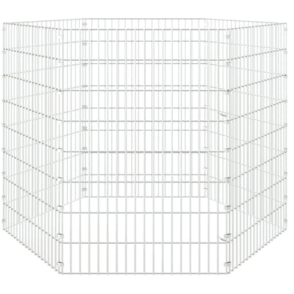Dierenverblijf 6 panelen 54x80 cm gegalvaniseerd ijzer