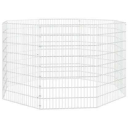 Dierenverblijf 8 panelen 54x80 cm gegalvaniseerd ijzer
