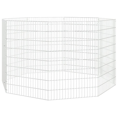 Dierenverblijf 8 panelen 54x80 cm gegalvaniseerd ijzer