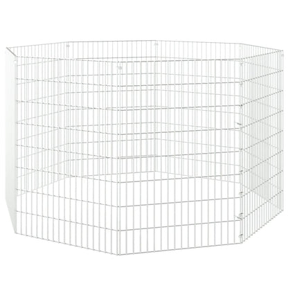 Dierenverblijf 8 panelen 54x80 cm gegalvaniseerd ijzer