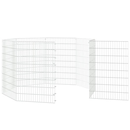 Dierenverblijf 8 panelen 54x80 cm gegalvaniseerd ijzer