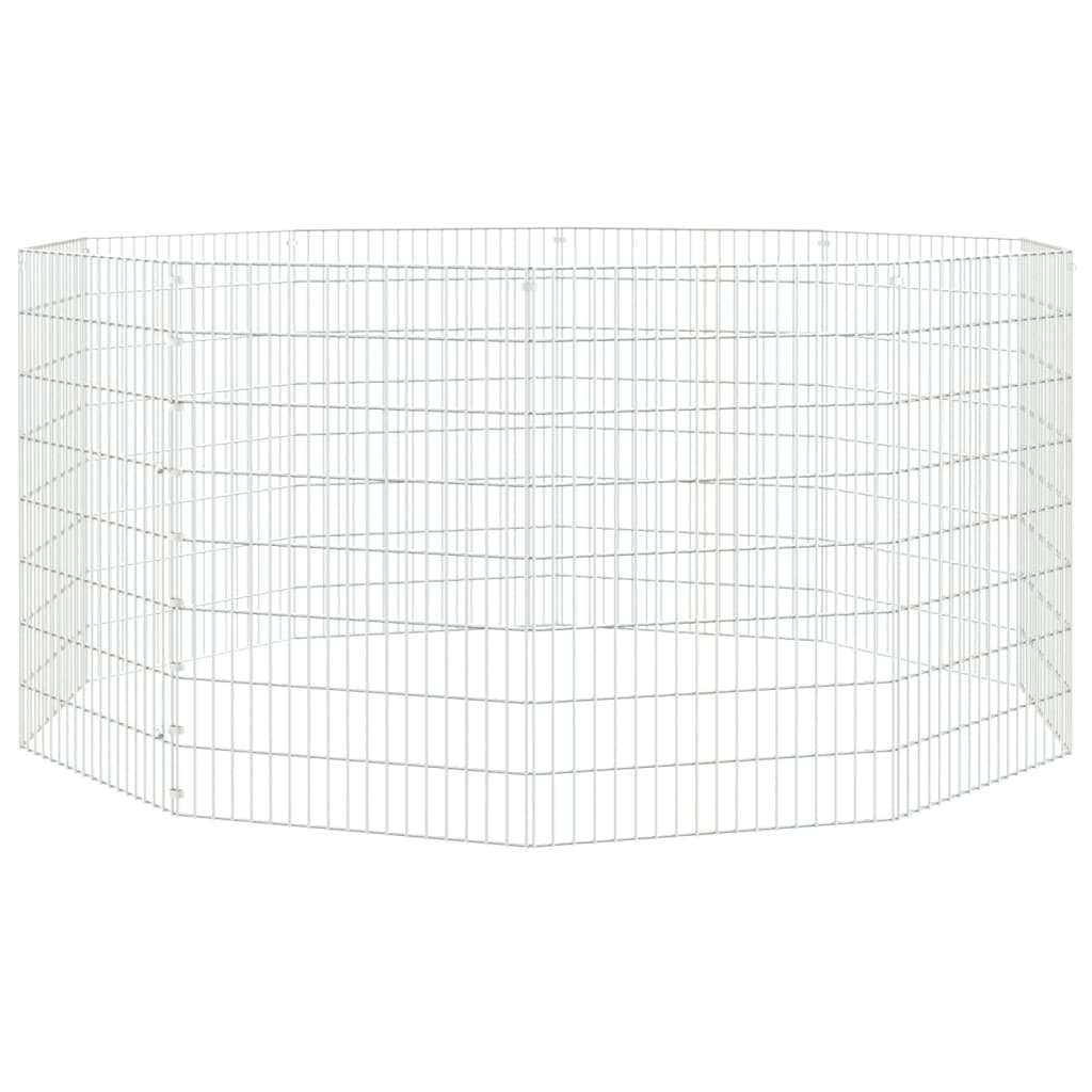 Dierenverblijf 10 panelen 54x80 cm gegalvaniseerd ijzer