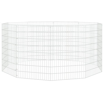Dierenverblijf 10 panelen 54x80 cm gegalvaniseerd ijzer