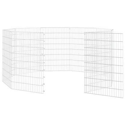 Dierenverblijf 10 panelen 54x80 cm gegalvaniseerd ijzer