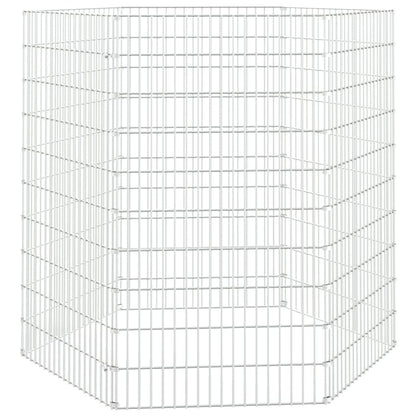 Dierenverblijf 6 panelen 54x100 cm gegalvaniseerd ijzer