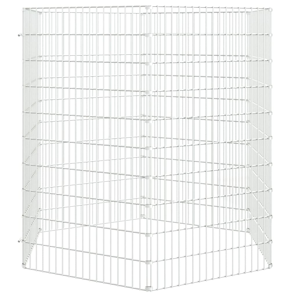 Dierenverblijf 6 panelen 54x100 cm gegalvaniseerd ijzer