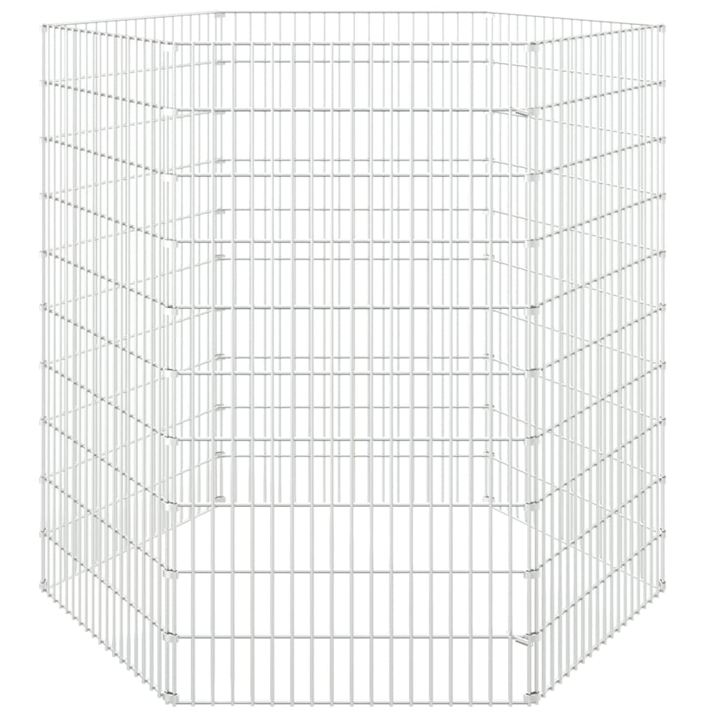 Dierenverblijf 6 panelen 54x100 cm gegalvaniseerd ijzer