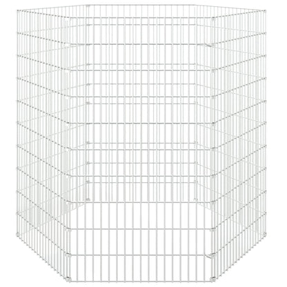 Dierenverblijf 6 panelen 54x100 cm gegalvaniseerd ijzer