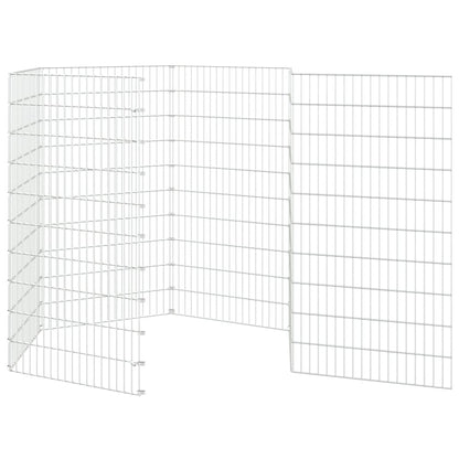 Dierenverblijf 6 panelen 54x100 cm gegalvaniseerd ijzer