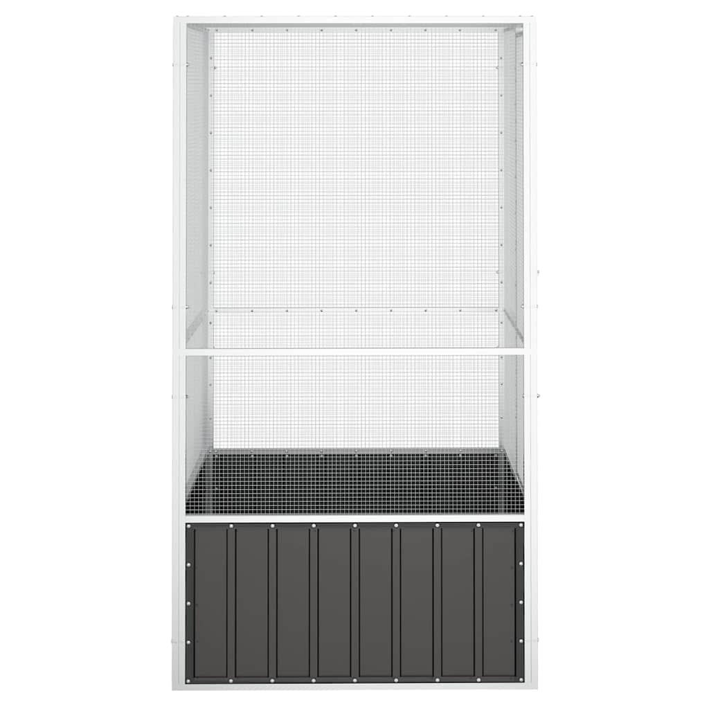 Vogelkooi 111x107x211,5 cm gegalvaniseerd staal antracietkleur