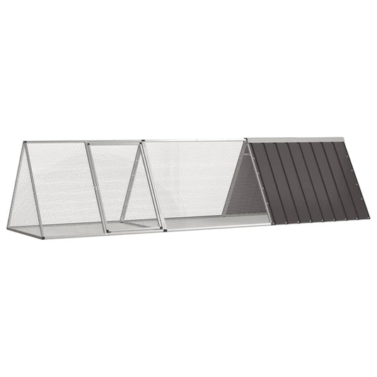 Konijnenhok 302,5x80,5x71 cm gegalvaniseerd staal antraciet