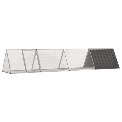 Konijnenhok 403,5x80,5x71 cm gegalvaniseerd staal antraciet