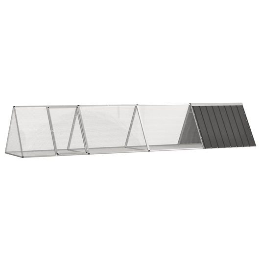 Konijnenhok 403,5x80,5x71 cm gegalvaniseerd staal antraciet