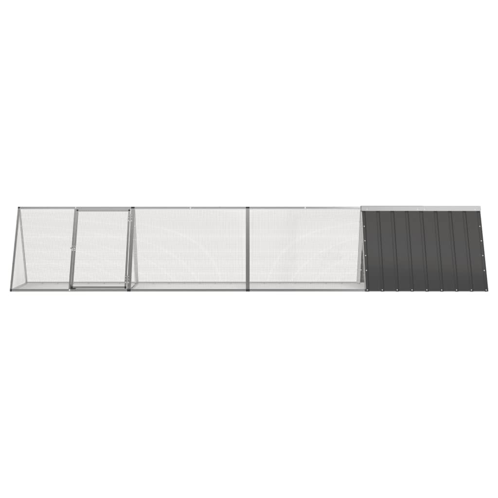 Konijnenhok 403,5x80,5x71 cm gegalvaniseerd staal antraciet