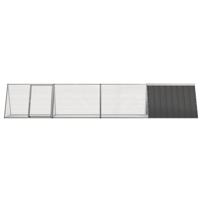 Konijnenhok 403,5x80,5x71 cm gegalvaniseerd staal antraciet