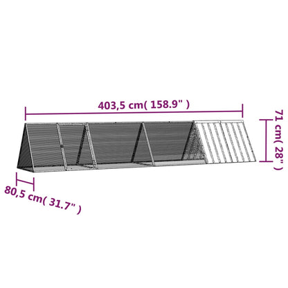 Konijnenhok 403,5x80,5x71 cm gegalvaniseerd staal antraciet