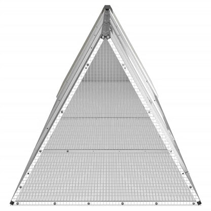 Konijnenhok 403,5x80,5x71 cm gegalvaniseerd staal grijs