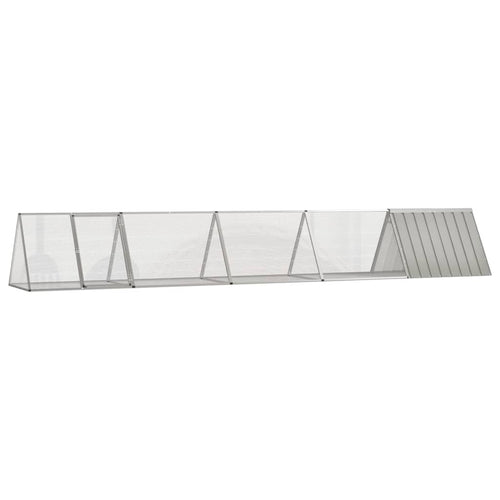 Konijnenhok 504,5x80,5x71 cm gegalvaniseerd staal grijs