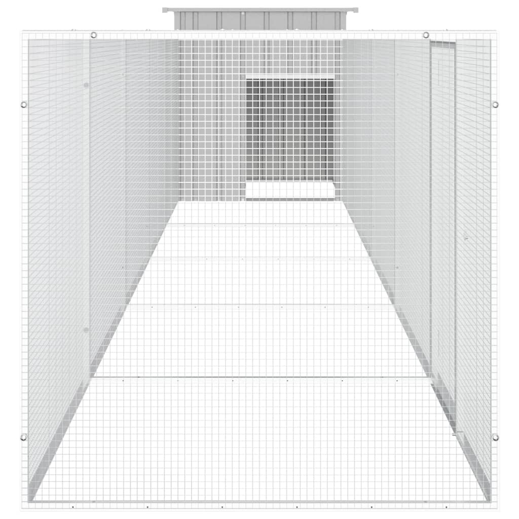 Kippenhok 600x91x100 cm gegalvaniseerd staal grijs