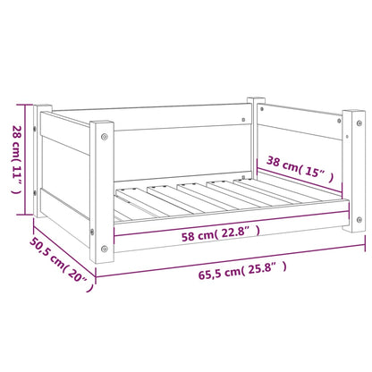 Hondenmand 65,5x50,5x28 cm massief grenenhout honingbruin
