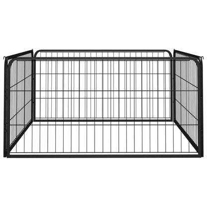 Hondenkennel 4 panelen 100x50 cm gepoedercoat staal zwart