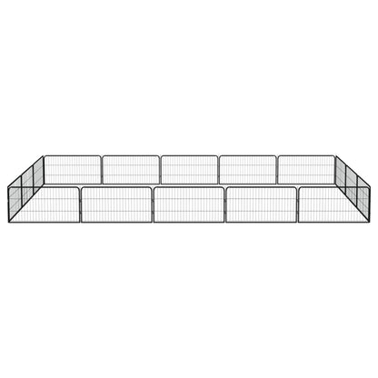 Hondenkennel 16 panelen 100x50 cm gepoedercoat staal zwart