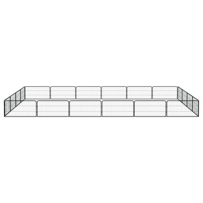 Hondenkennel 20 panelen 100x50 cm gepoedercoat staal zwart