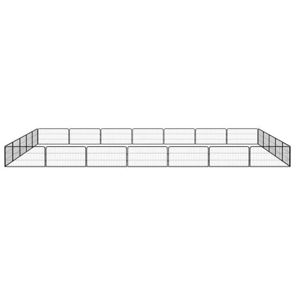 Hondenkennel 24 panelen 100x50 cm gepoedercoat staal zwart