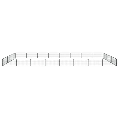 Hondenkennel 28 panelen 100x50 cm gepoedercoat staal zwart