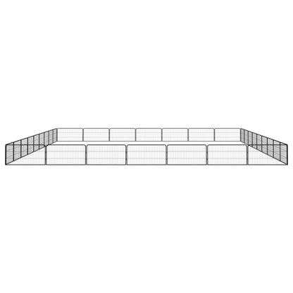Hondenkennel 32 panelen 100x50 cm gepoedercoat staal zwart