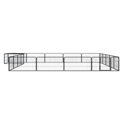 Hondenkennel 20 panelen 100x50 cm gepoedercoat staal zwart