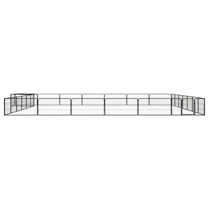 Hondenkennel 28 panelen 100x50 cm gepoedercoat staal zwart