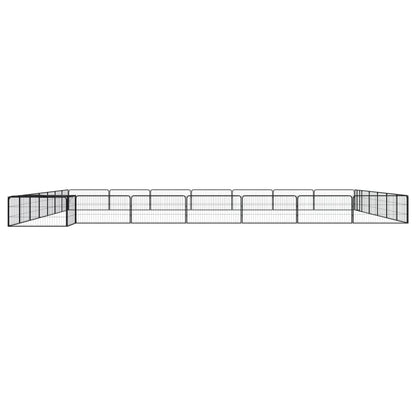 Hondenkennel 28 panelen 100x50 cm gepoedercoat staal zwart