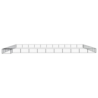 Hondenkennel 44 panelen 100x50 cm gepoedercoat staal zwart