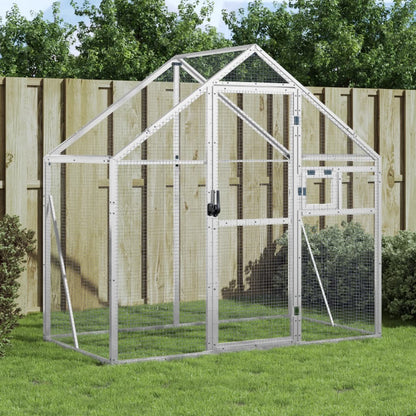 Volière 179x100x185 m aluminium zilverkleurig