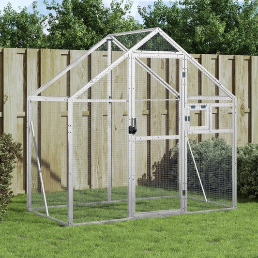 Volière 179x100x185 m aluminium zilverkleurig