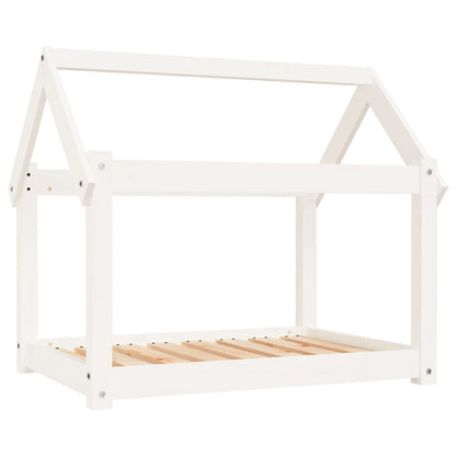 Hondenbed 81x60x70 cm massief grenenhout wit