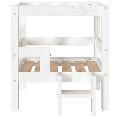 Hondenmand 55,5x53,5x60 cm massief grenenhout wit