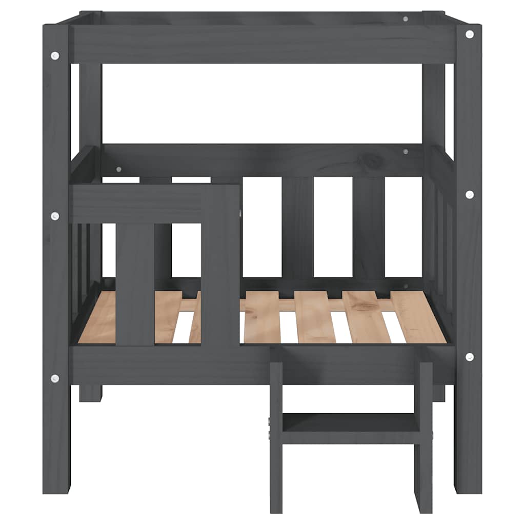 Hondenmand 65,5x50,5x70 cm massief grenenhout grijs