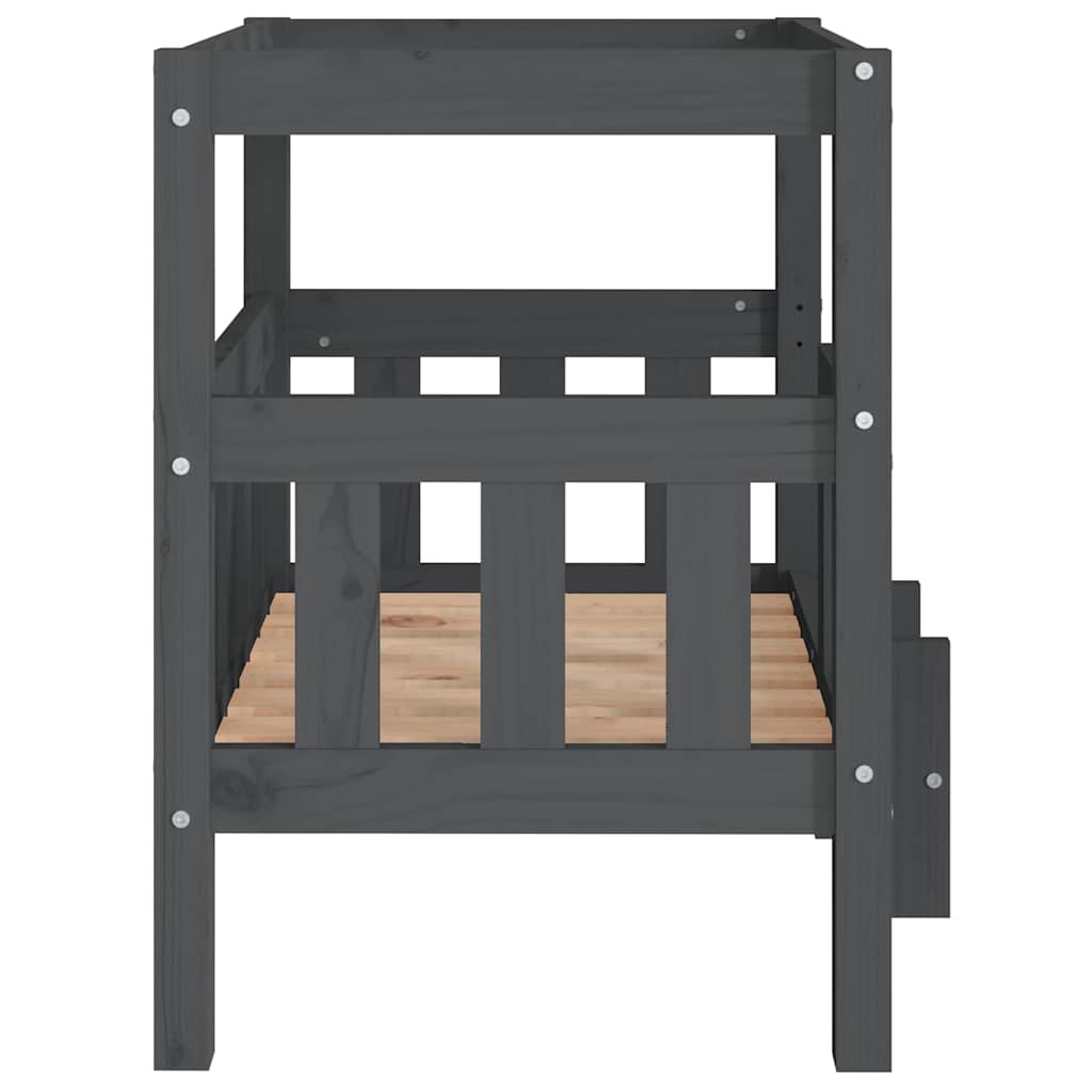 Hondenmand 65,5x50,5x70 cm massief grenenhout grijs