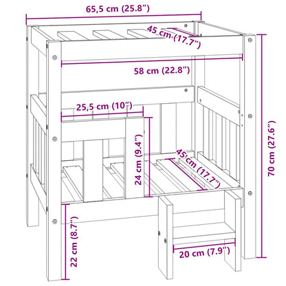 Hondenmand 65,5x50,5x70 cm massief grenenhout grijs