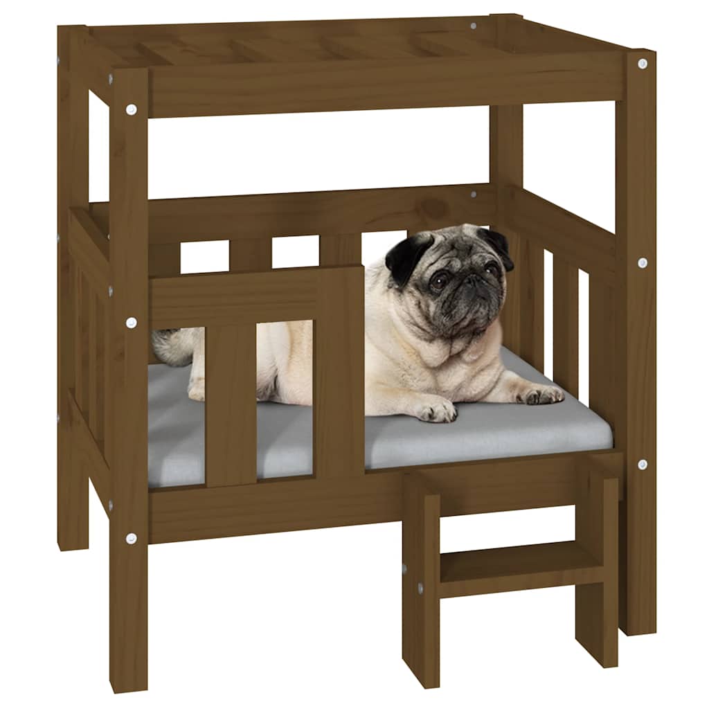 Hondenmand 65,5x50,5x70 cm massief grenenhout honingbruin