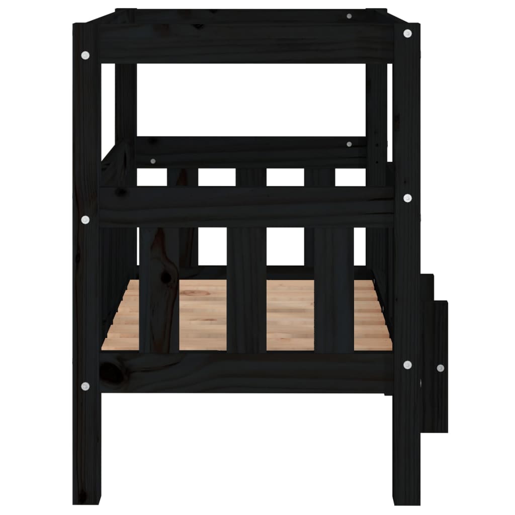 Hondenmand 65,5x50,5x70 cm massief grenenhout zwart