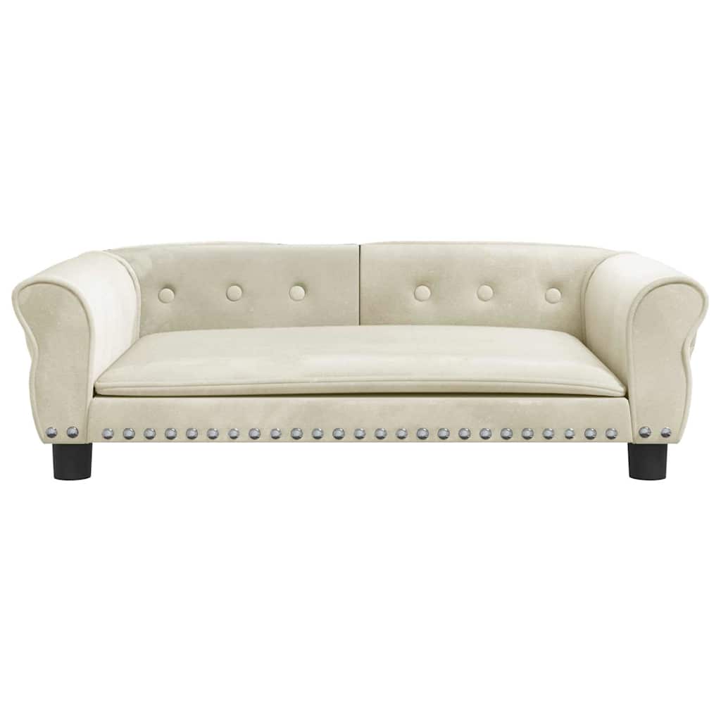 Hondenmand 95x55x30 cm fluweel crèmekleurig