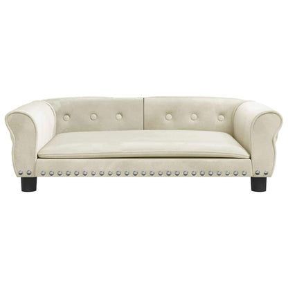 Hondenmand 95x55x30 cm fluweel crèmekleurig